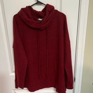 Cowl Neck Maroon Fleece Tunic